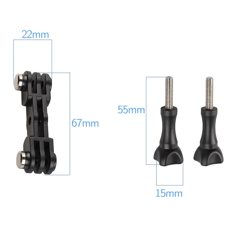 Adattatore per ricarica a doppia testina K6 LED per Xiaoyi, GoPro Hero 4 Action Camera PC Mount Holder