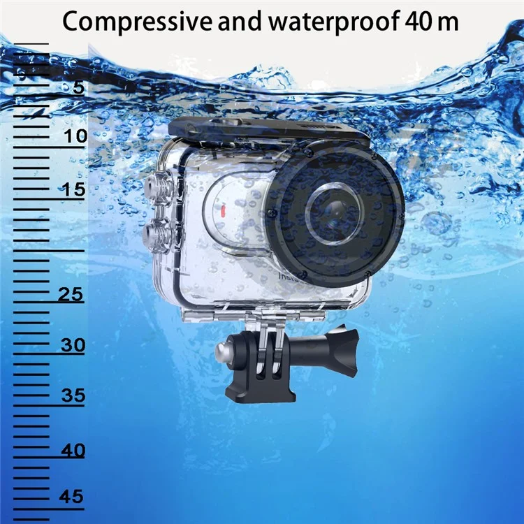 40m wasserdichte Hülle für Insta360 GO 3 Kamera PC+Edelstahl-Daumen-Kamera-Unterwasser-Tauchhülle