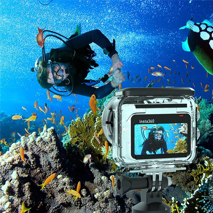 40m wasserdichte Hülle für Insta360 GO 3 Kamera PC+Edelstahl-Daumen-Kamera-Unterwasser-Tauchhülle