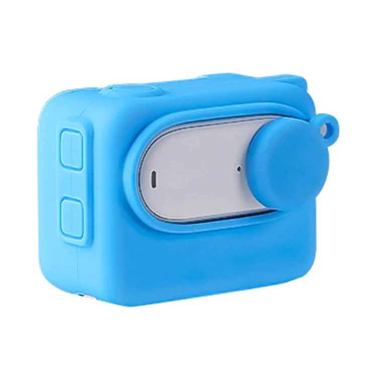 Silicone Cover for Insta360 Go 3 Camera Charging Case Protective Sleeve with Lens Cap - Blue