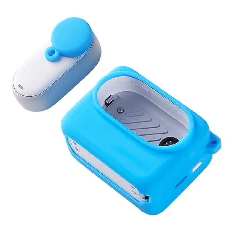 Silicone Cover for Insta360 Go 3 Camera Charging Case Protective Sleeve with Lens Cap - Blue