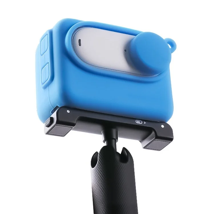 Silicone Cover for Insta360 Go 3 Camera Charging Case Protective Sleeve with Lens Cap - Blue