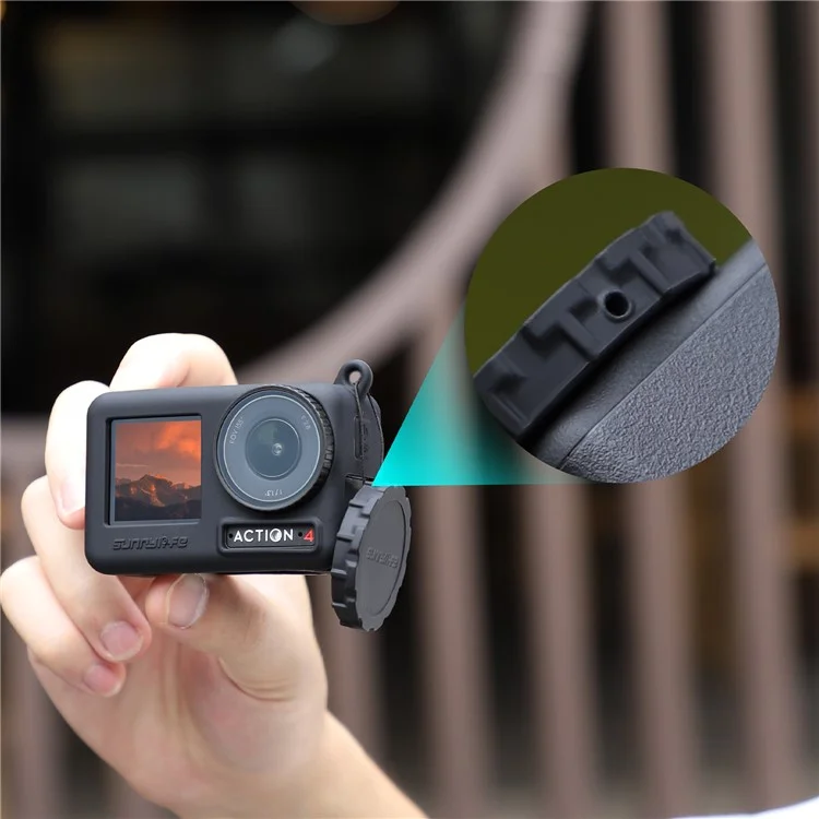 SUNNYLIFE Set da 2 Coperchi Obiettivo in Silicone per DJI Osmo Action 4 / 3 Camera, Copertura Antipolvere per Obiettivo