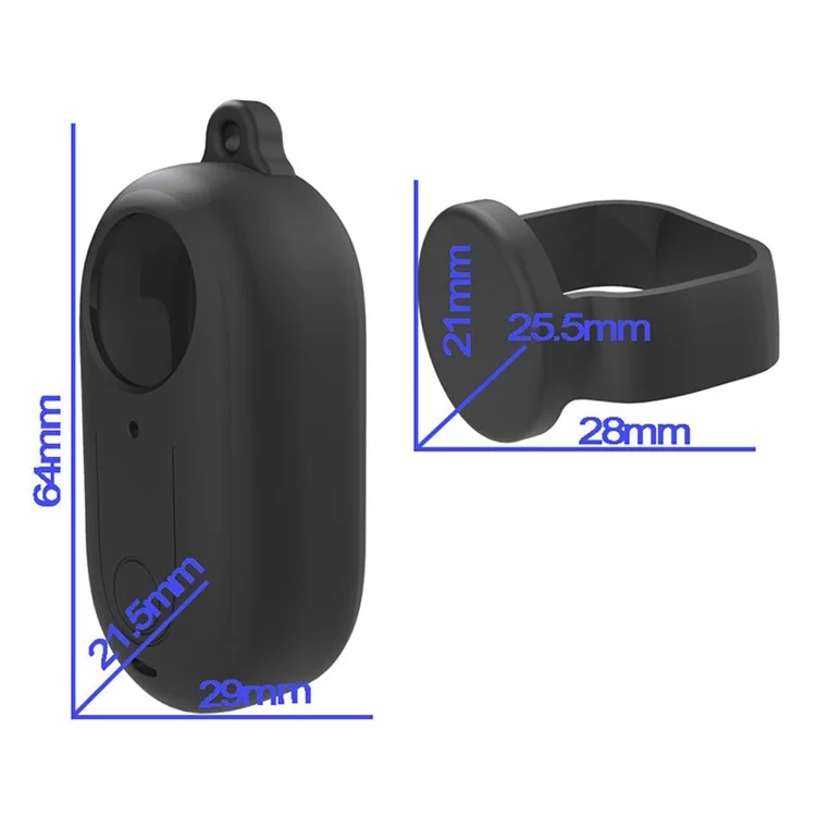 Pour Insta360 GO 3 Anti-scratch Silicone Cover Camera Body Sleeve Case avec Lens Cap - Noir