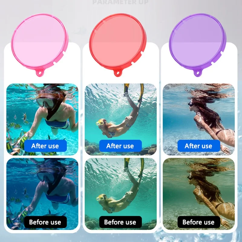 مرشح عدسة الغوص لكاميرا Insta360 Go 3 غلاف مقاوم للماء من مادة ABS - أرجواني