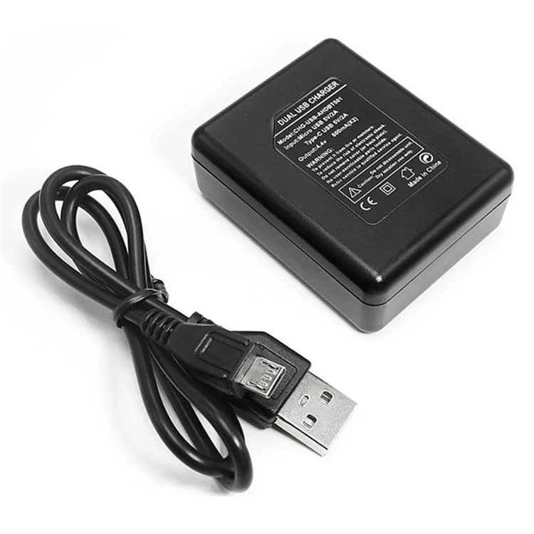 AT630 Cargador de Batería de 2 Ranuras + Cable Micro USB Para GoPro Hero 5 Black Action Camera