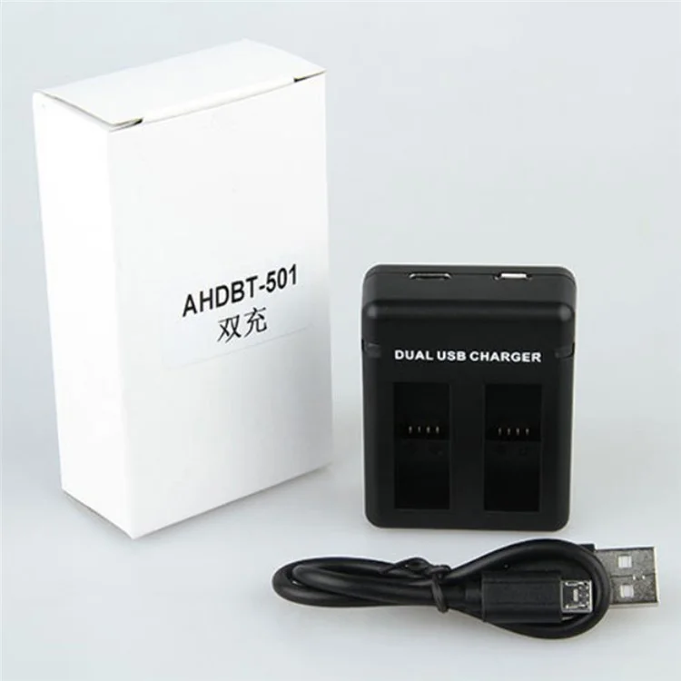 AT630 2-slot-akku-ladegerät + Micro-usb-kabel Für GoPro Hero 5 Black Actionkamera