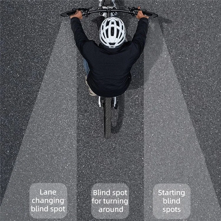 ROCKBROS 1Stück Fahrradspiegelhaltebügelrückansichtedelstahlreflektor 360 Grad Drehung Spiegel - links