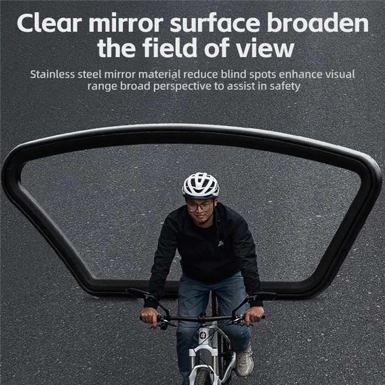 ROCKBROS 1Stück Fahrradspiegelhaltebügelrückansichtedelstahlreflektor 360 Grad Drehung Spiegel - links