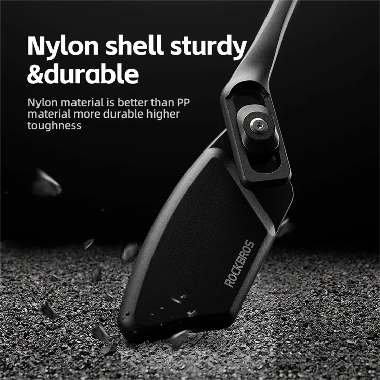 ROCKBROS 1Pc Bicycle Mirror Handlebar Rear View Stainless Steel Reflector 360 Degree Rotation Mirror - Right