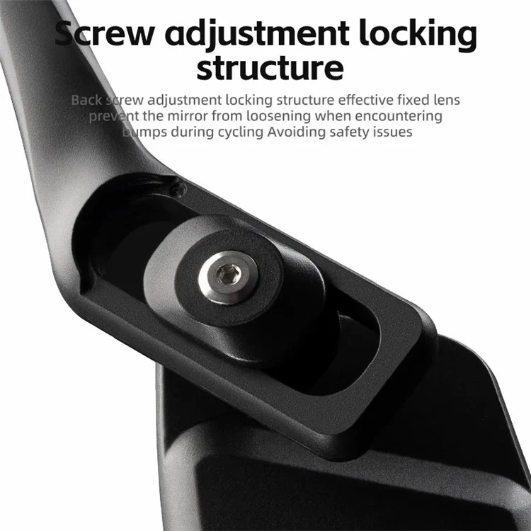 ROCKBROS 1Pc Bicycle Mirror Handlebar Rear View Stainless Steel Reflector 360 Degree Rotation Mirror - Right