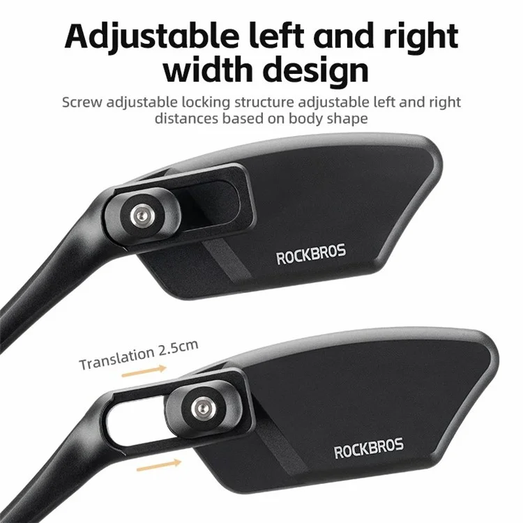 ROCKBROS 1Pc Bicycle Mirror Handlebar Rear View Stainless Steel Reflector 360 Degree Rotation Mirror - Right