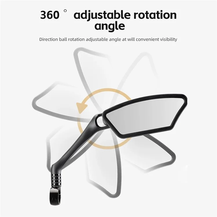 ROCKBROS 1Pc Bicycle Mirror Handlebar Rear View Stainless Steel Reflector 360 Degree Rotation Mirror - Right