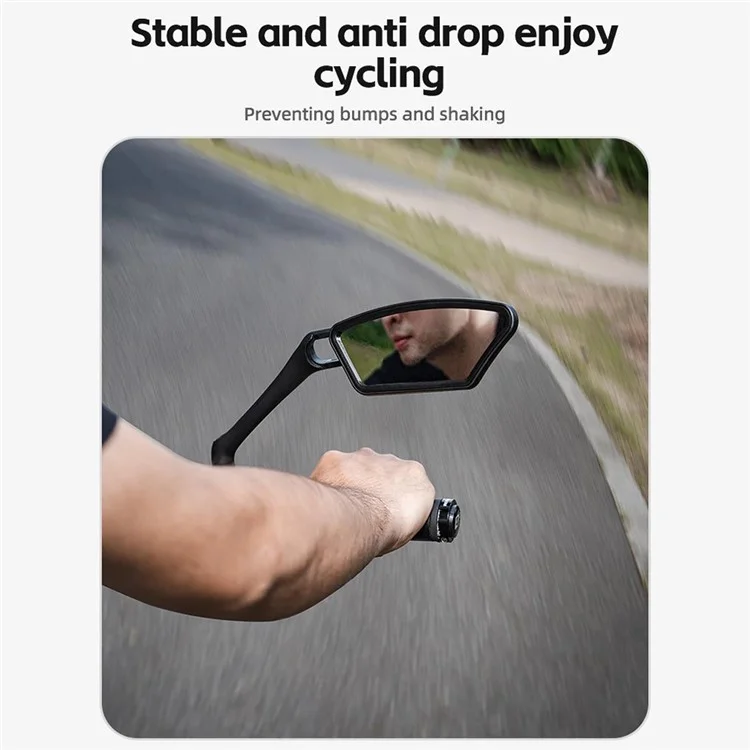 ROCKBROS 1Pc Bicycle Mirror Handlebar Rear View Stainless Steel Reflector 360 Degree Rotation Mirror - Right