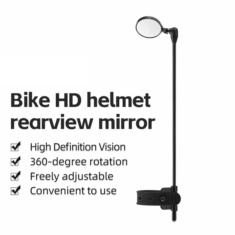 ROCKBROS Fahrradhelm Rückspiegel Motorrad 360 Grad drehbar ausziehbar Sicherheitsspiegel - Schwarz