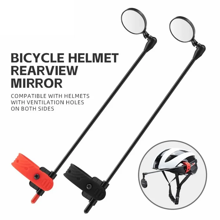 ROCKBROS Fahrradhelm Rückspiegel Motorrad 360 Grad drehbar ausziehbar Sicherheitsspiegel - Schwarz