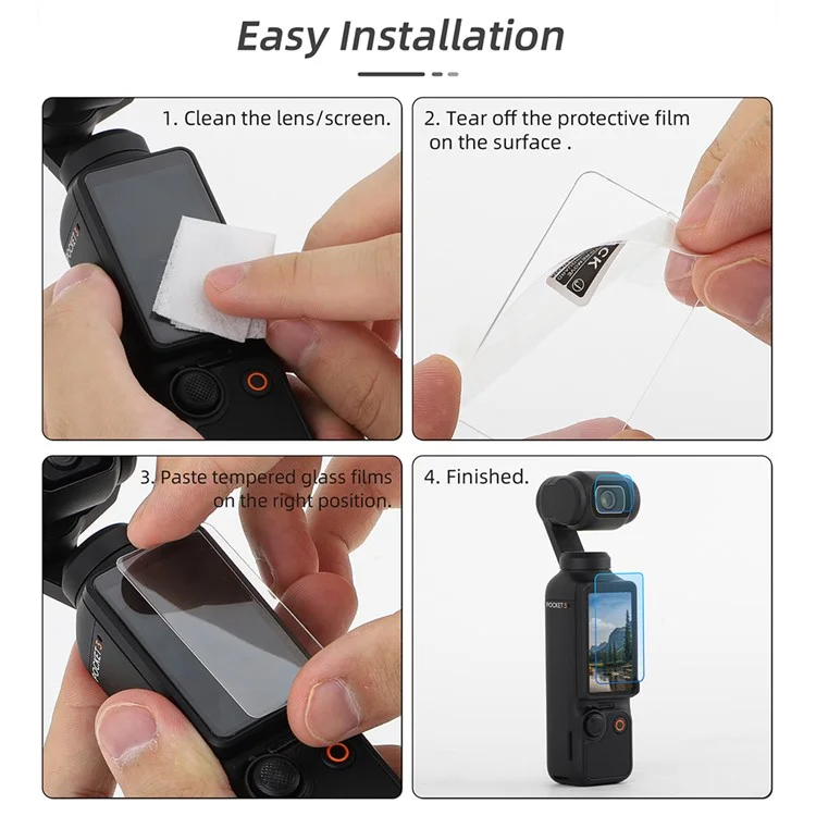 SUNNYLIFE OP3-BHM716 Screen + Lens Tempered Glass HD Film for DJI Osmo Pocket 3 Handheld Camera