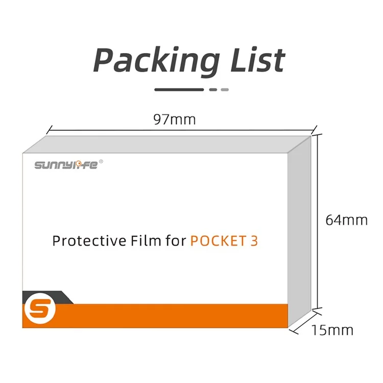 SUNNYLIFE OP3-BHM716 Screen + Lens Tempered Glass HD Film for DJI Osmo Pocket 3 Handheld Camera