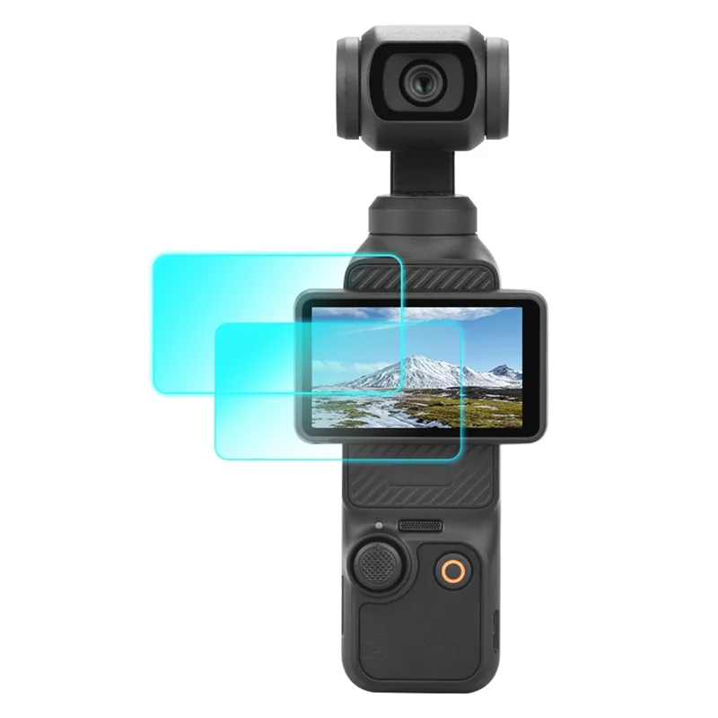 BRDRC 2 unidades para DJI Osmo Pocket 3 Protetor de tela de vidro temperado 9H Filme de proteção de câmera Pocket 