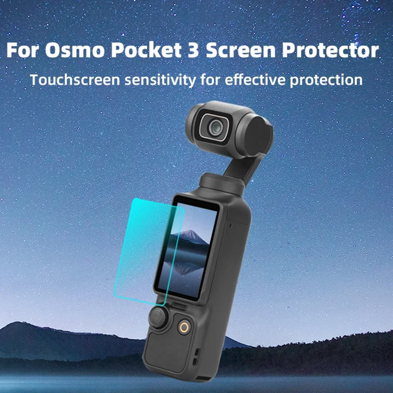 BRDRC 2 unidades para DJI Osmo Pocket 3 Protetor de tela de vidro temperado 9H Filme de proteção de câmera Pocket 