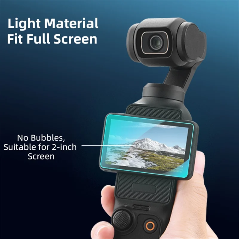BRDRC 2 unidades para DJI Osmo Pocket 3 Protetor de tela de vidro temperado 9H Filme de proteção de câmera Pocket 