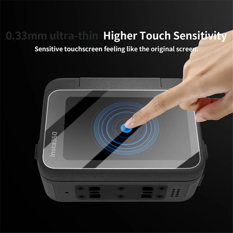SUNNYLIFE 2 Sets For Insta360 Ace High Sensitive Camera Screen Films Oil-proof Tempered Glass Protectors