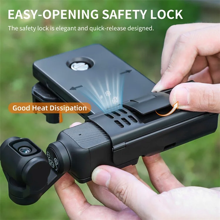SUNNYLIFE OP3-AD744 Für DJI Osmo Pocket 3 Erweiterter Handyhalter mit Aufbewahrungskoffer, Aktionskamera-Verlängerungsgriff mit 1/4-Zoll-Gewinde