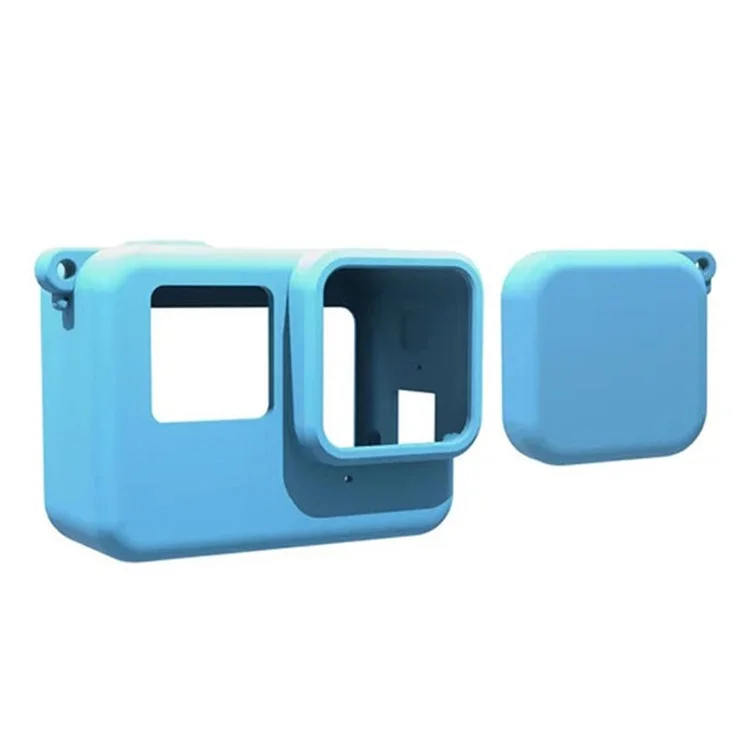 Para Insta360 Ace Anti-Scratch Camera Protector Sleeve Silicone Case Drop Protection Lens Cap Cover - Azul