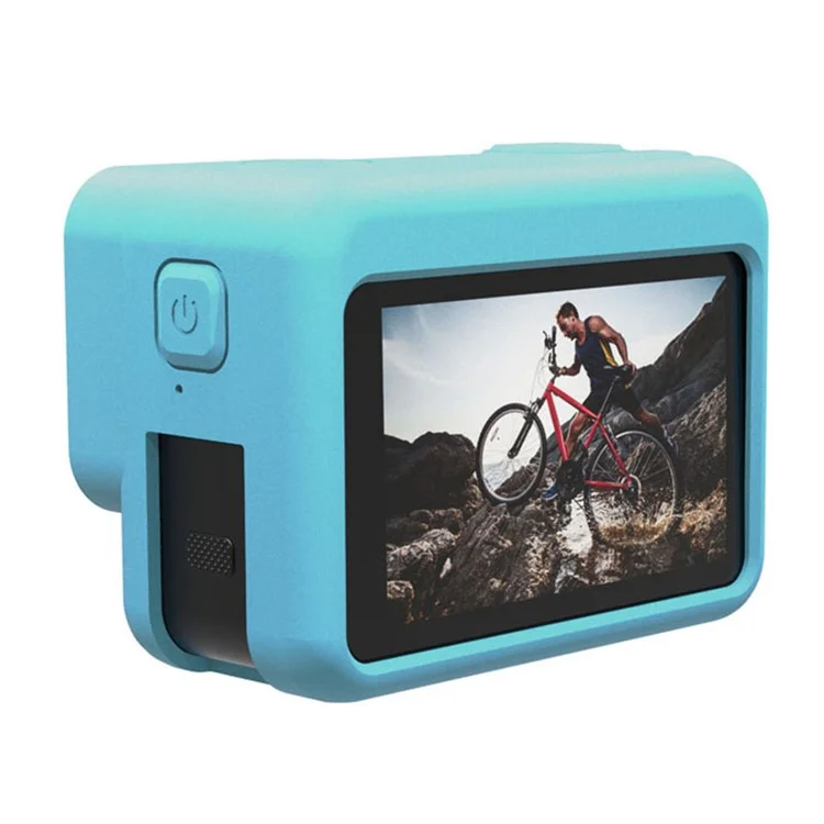 Para Insta360 Ace Anti-Scratch Camera Protector Sleeve Silicone Case Drop Protection Lens Cap Cover - Azul