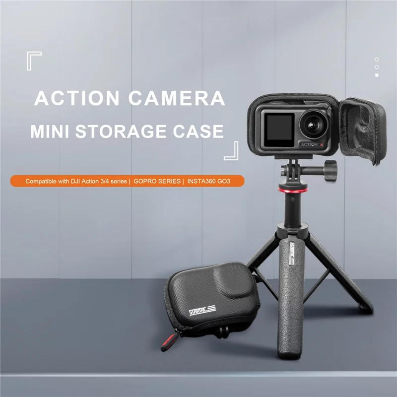 STARTRC 1130256 Wasserdichter PU-Ledertasche für Sportvideoaufnahmen, kompatibel mit Stativ/Selfie-Stick