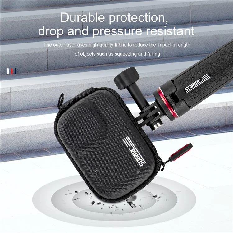 STARTRC 1130256 Wasserdichter PU-Ledertasche für Sportvideoaufnahmen, kompatibel mit Stativ/Selfie-Stick