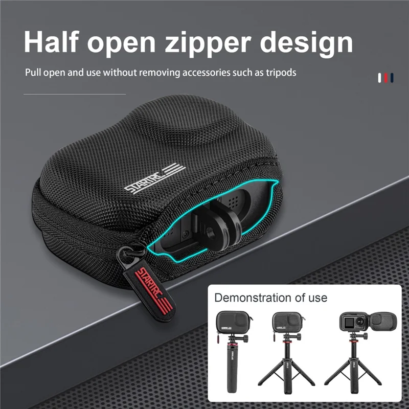 STARTRC 1130256 Wasserdichter PU-Ledertasche für Sportvideoaufnahmen, kompatibel mit Stativ/Selfie-Stick