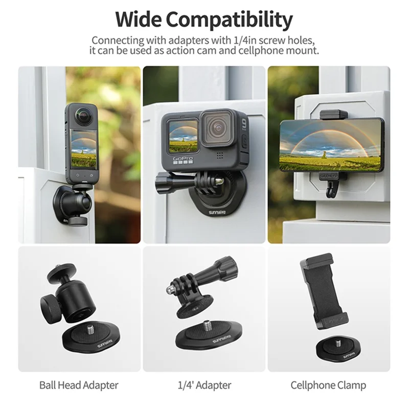 SUNNYLIFE DZ753 For Osmo Pocket / Insta360 / FIMI Camera Aluminium Alloy Magnetic Camera Mount Base