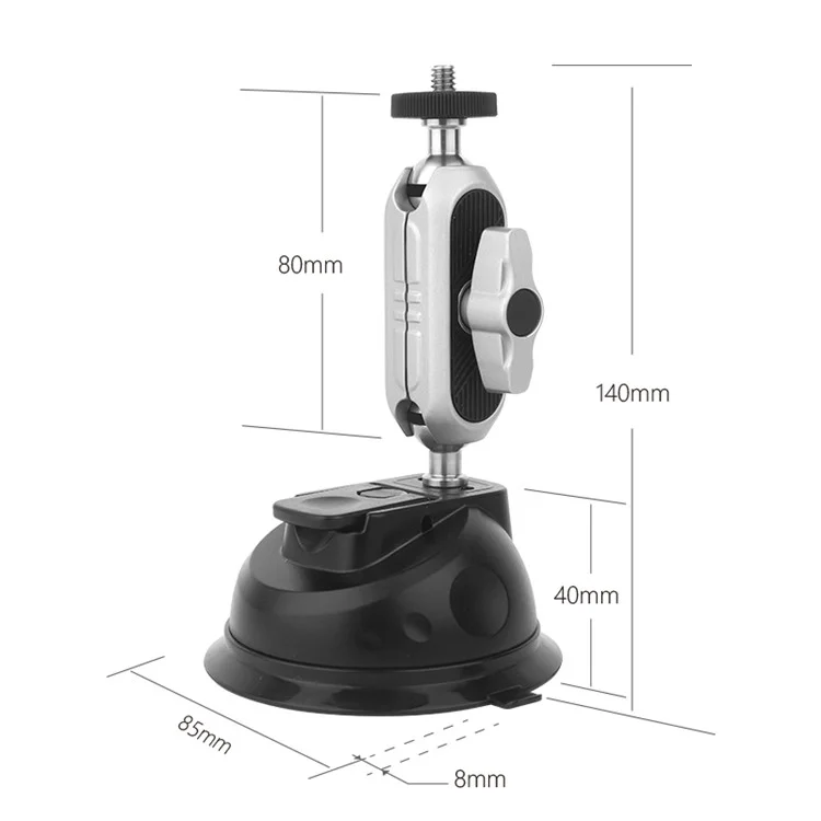 Junnx JX-GP-07-A Para la Serie Gopro, Insta360 Go3 Cupa de Succión Cámara de Acción Cámara de la Cámara Monte Del Auto Monte