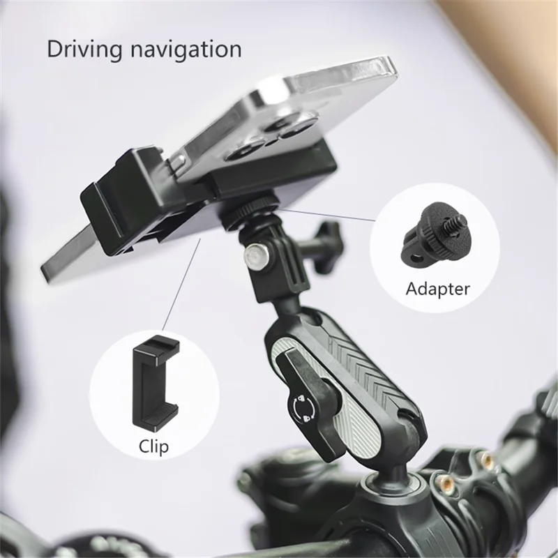 JUNNX JX-GP-10-A Bike Handlebar Camera Mount Clamp with Adapter for GoPro Hero 11 10 9, DJI, 360-Degree Rotation Bicycle Camera Holder