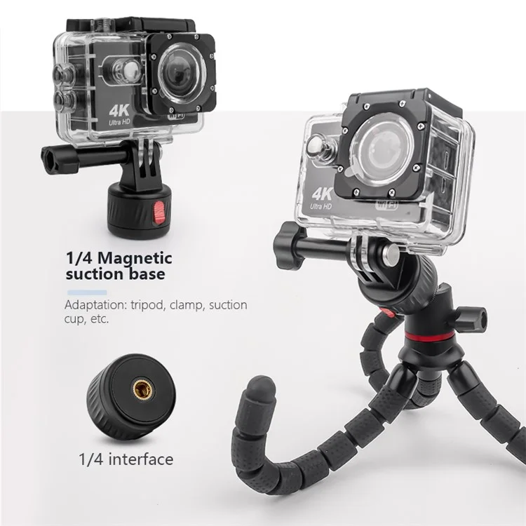 JUNNX JX-GP-09-C Tripod Mount Accessories Magnetic Quick Release Adapter for Bike / Head Strap / Clamp Clip Mount