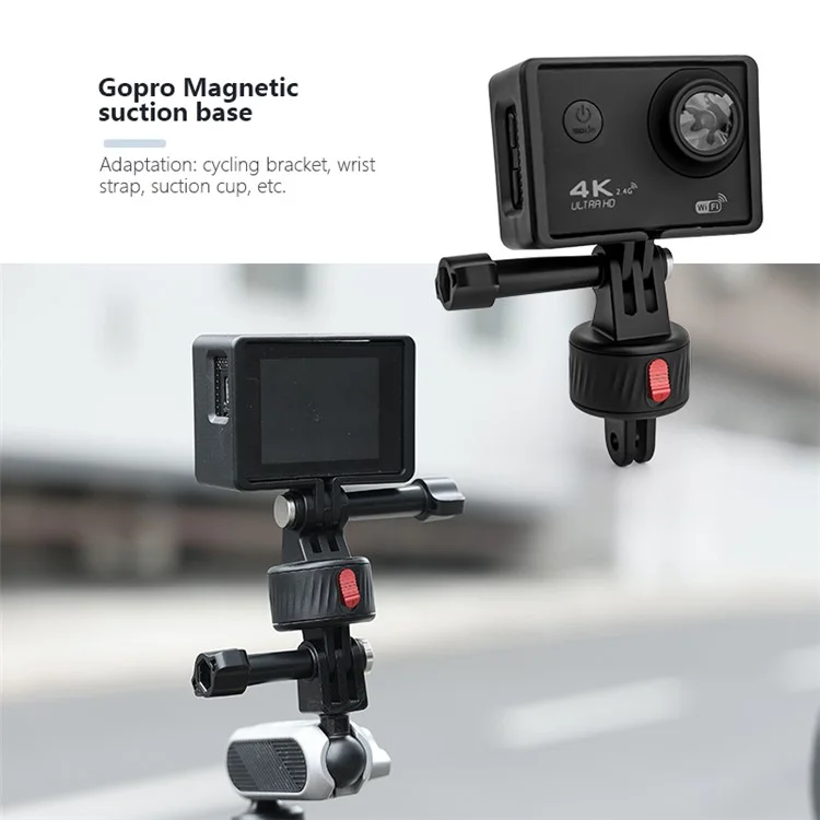 JUNNX JX-GP-09-C Tripod Mount Accessories Magnetic Quick Release Adapter for Bike / Head Strap / Clamp Clip Mount