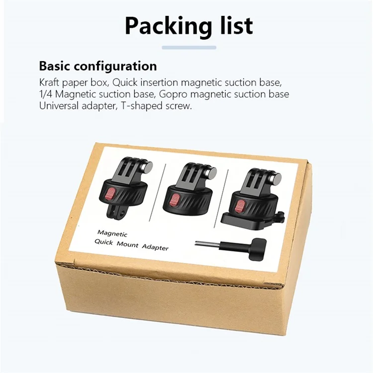 JUNNX JX-GP-09-C Tripod Mount Accessories Magnetic Quick Release Adapter for Bike / Head Strap / Clamp Clip Mount