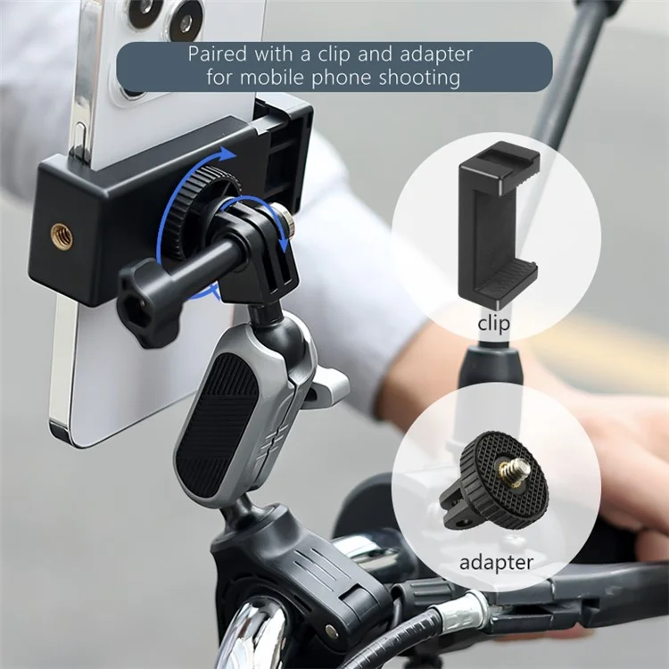 JX-GP-08-B Outdoor Bicycle Handlebar Mount with Phone Clip for Action Camera Bike Mount Clamp
