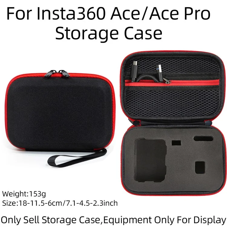 Para Insta360 ACE / Ace Pro 2 / Ace Pro Storage Bag Câmera de Ação Portátil Zipper Case com Cordão - Preto