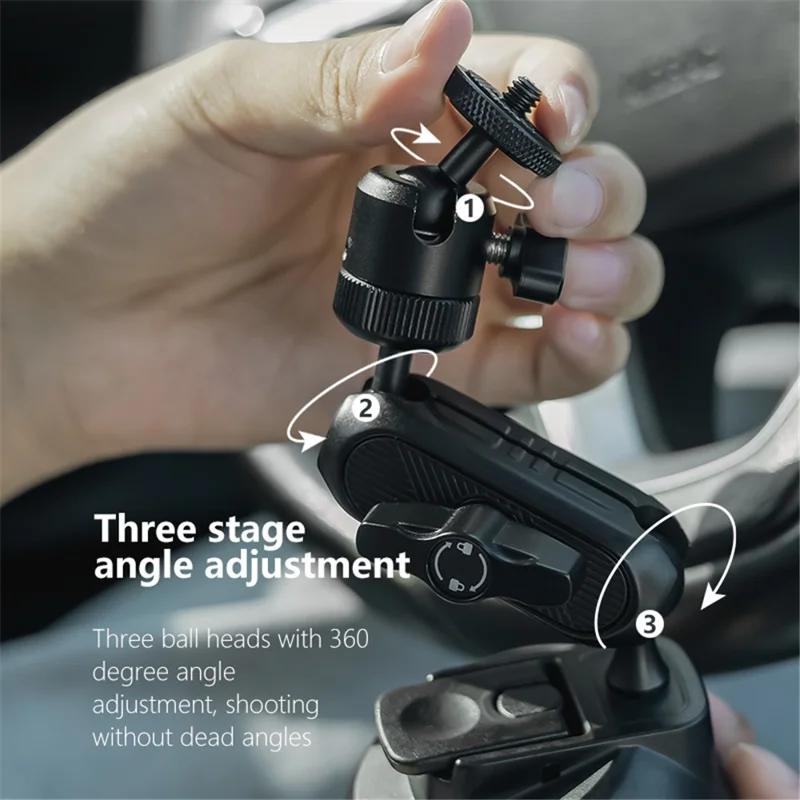 JUNNX JX-GP-14-A Car Suction Camera Mount Bracket for DJI Action / GoPro Hero 12