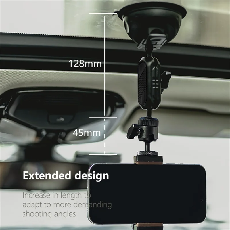 JUNNX JX-GP-14-A Car Suction Camera Mount Bracket for DJI Action / GoPro Hero 12