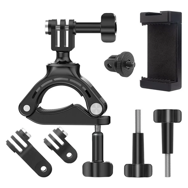JUNNX JX-GP-05-A Bike Camera Mount with Phone Clip for GoPro Hero 11 / 10, Cell Phones