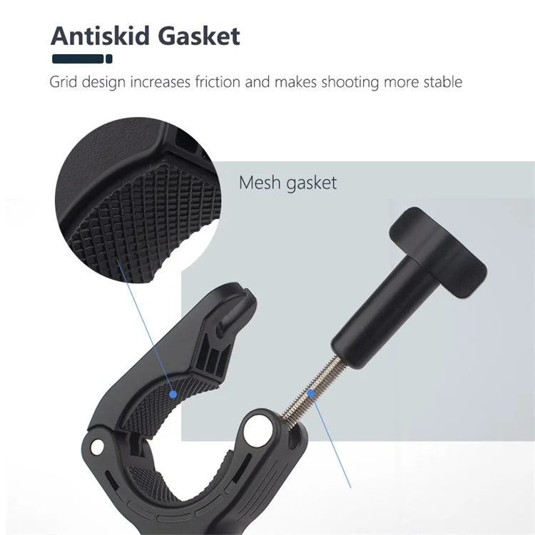 JUNNX JX-GP-05-A Bike Camera Mount with Phone Clip for GoPro Hero 11 / 10, Cell Phones