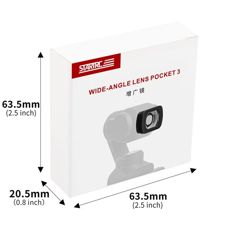 STARTRC 1133707 Para a DJI Osmo Pocket 3 Câmera Lente Óptica de Vidro de Ângulo Amplo