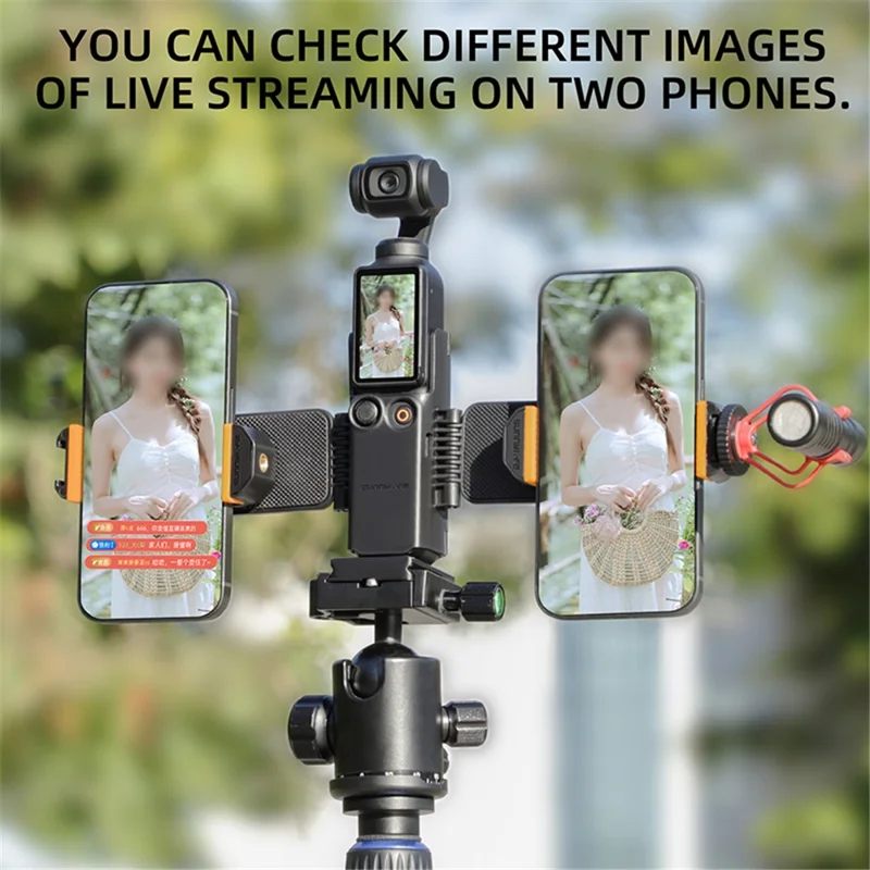 SUNNYLIFE OP3-ZJ756 For Osmo Pocket 3, Smartphone Mount Holder with Cold Shoe Camera Accessories