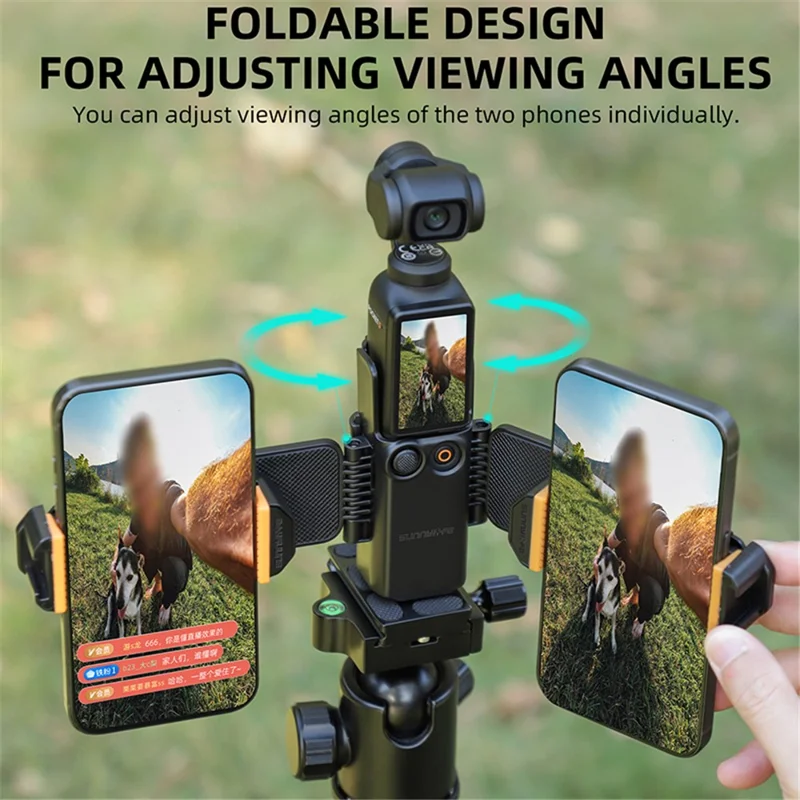 SUNNYLIFE OP3-ZJ756 For Osmo Pocket 3, Smartphone Mount Holder with Cold Shoe Camera Accessories