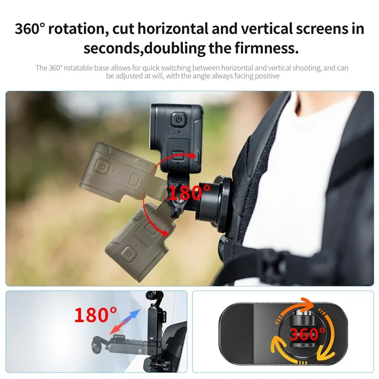 STARTRC 1132069 Magnetic Backpack Clip Flat Mount Bracket Compatible with Action Cameras