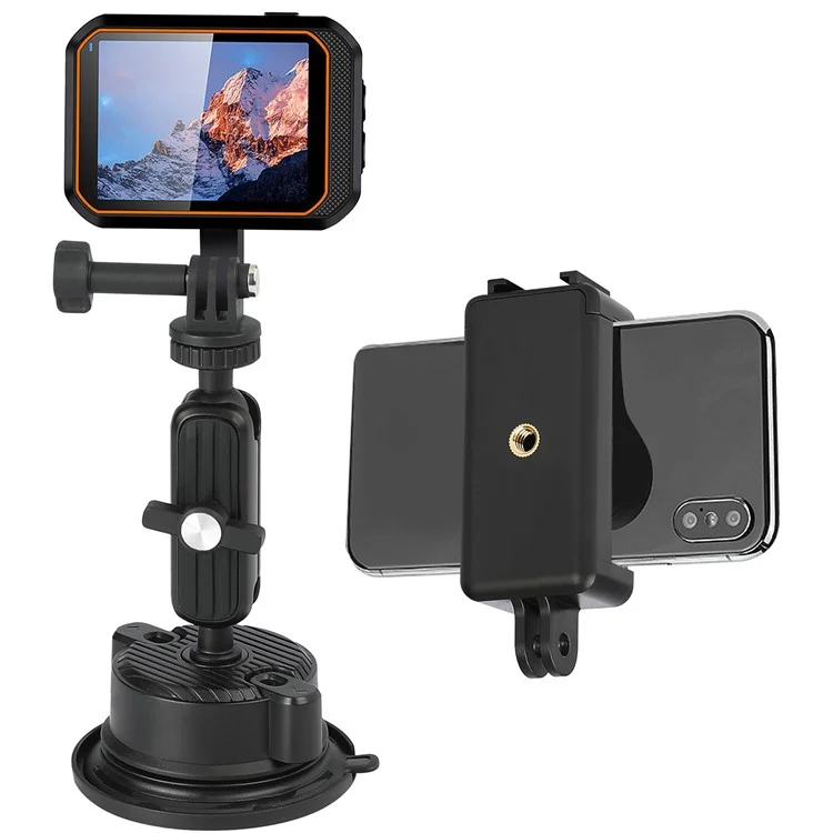 K01LP Pour GoPro Extension Rod Sucker Mount Bracket Action Camera Car Home Support Stand