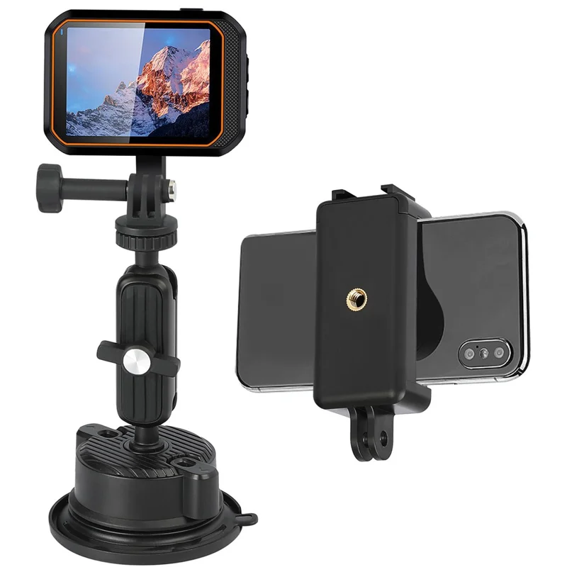 K01 Free Rotation Action Camera Shooting Bracket Car Suction Cup Mount Camera Support Stand
